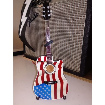 TOBY KEITH- Signature Acoustic USA Flag 1:4 Scale Replica Guitar ~Axe Heaven~