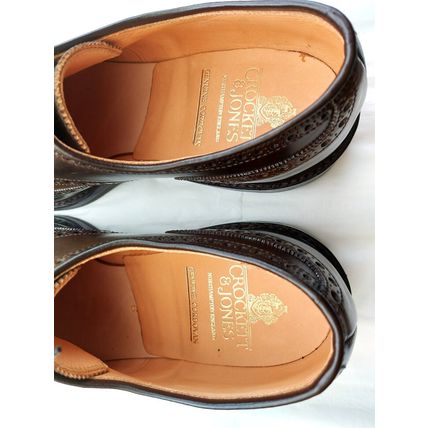 NEW UNWORN CROCKETT & JONES MENS BROWN CORDOVAN BROQUE DOUBLE RUBBER SOLE & HEEL
