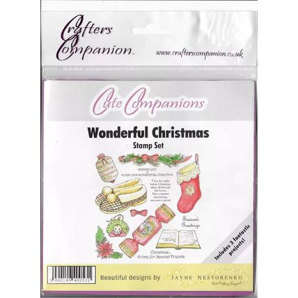Crafter's Companion. Cute Companions Wonderful Christmas Stamp Set. Stamping
