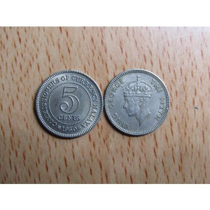 Malaya 1950 5 Cents Coin