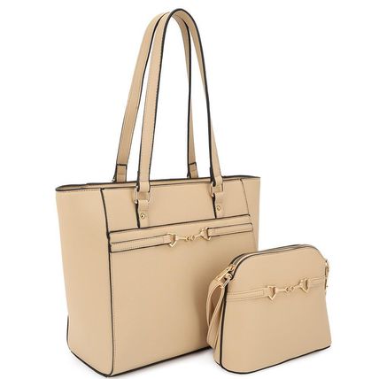 New 2in1 Smooth Matching Shoulder Tote Bag With Crossbody Set