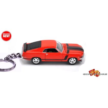 RARE KEYCHAIN 1970 ORANGE FORD MUSTANG BOSS 302 CUSTOM Ltd❤️GREAT GIFT❤️