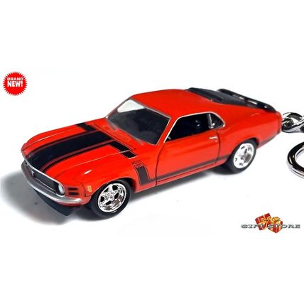 RARE KEYCHAIN 1970 ORANGE FORD MUSTANG BOSS 302 CUSTOM Ltd❤️GREAT GIFT❤️