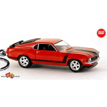 RARE KEYCHAIN 1970 ORANGE FORD MUSTANG BOSS 302 CUSTOM Ltd❤️GREAT GIFT❤️