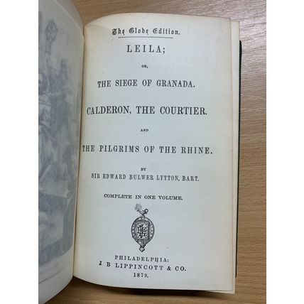 RARE* 1879 SIR EDWARD BULWER LYTTON "LEILA etc" FICTION USA ANTIQUE BOOK (P4)