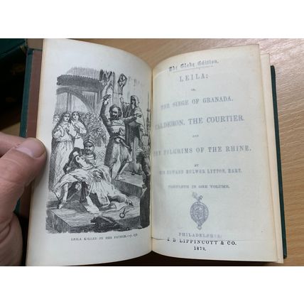 RARE* 1879 SIR EDWARD BULWER LYTTON "LEILA etc" FICTION USA ANTIQUE BOOK (P4)