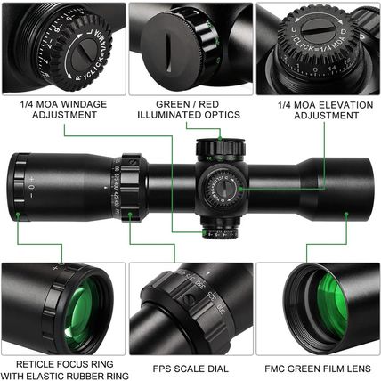 Professional Crossbow Scope, 300-450Fps(1.5-5X32), 20-100 Yards High Brightness