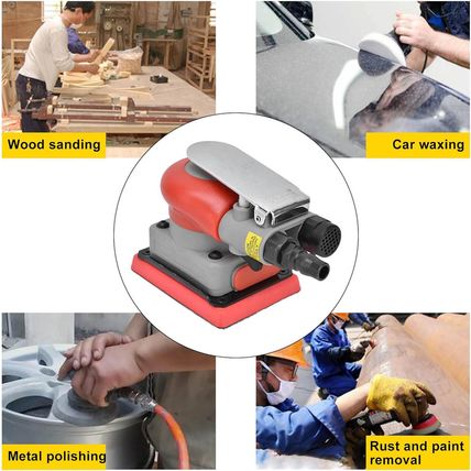 WALFRONT Pneumatic Sander Surfprep Sander 10000 RPM Air Orbit Finishing Sanding