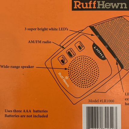 LED Lantern Radio AM/FM W Flashlight Chrome Plated AAA Batteries Brand New Black