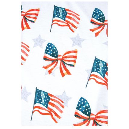 Khaki Patriotic Flag Bow Graphic Starry Round Neck T Shirt