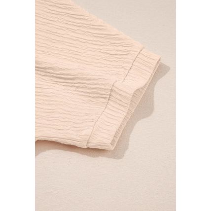 Apricot Textured V Neck T Shirt and Shorts Set