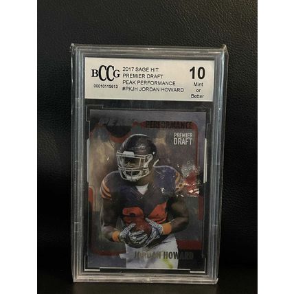 Jordan Howard [Silver] #61 | 2017 Sage Hit Premier Draft Graded 10 Beckett Tradi