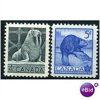 Canada 1954 SG472-3 4c Walrus & 5c Beaver Unmtd Mint