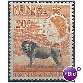 KUT 1954 SG170 20c Black & Orange Mounted Mint.