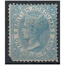 British Honduras 1865 SG1 1d Pale Blue No Wmk Mounted Mint (Pulled Corner) ...