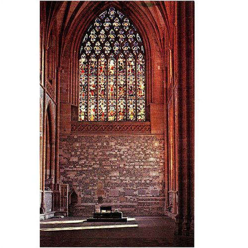 Colour Postcard - Jesse Window by Pugin Milton Abbey Church , Dorset, England