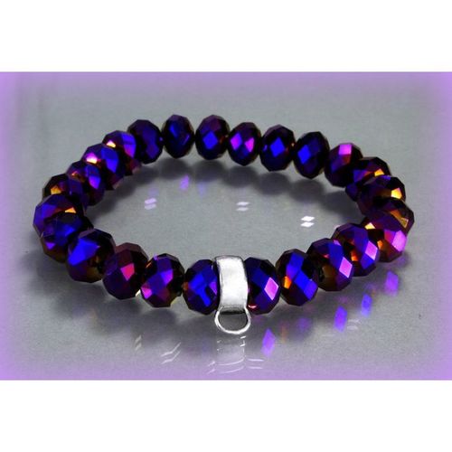 Lovely Purple Blue Swarovski Crystals Bracelet Bangle 12mm Beads Jewellery 2394