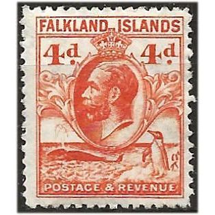 Falkland Islands 1929 SG120 4d Orange Mounted Mint . .. .