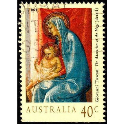 Australia 1994 Christmas 40c Used Booklet Stamp.