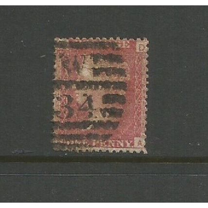 GB 1858 QV 1d Victoria Penny Red Plate 160 SG 43 Used (A D) (Well Centred)