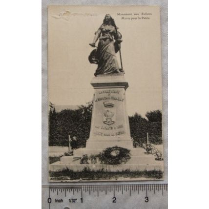 1917 postcard Aire Sur La Lys - Monument aux Enfants Morts pour la Patrie