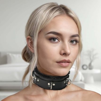 Strict Leather Premium Fur Lined Locking Collar BDS&M Small SM Slave S&M Bondage