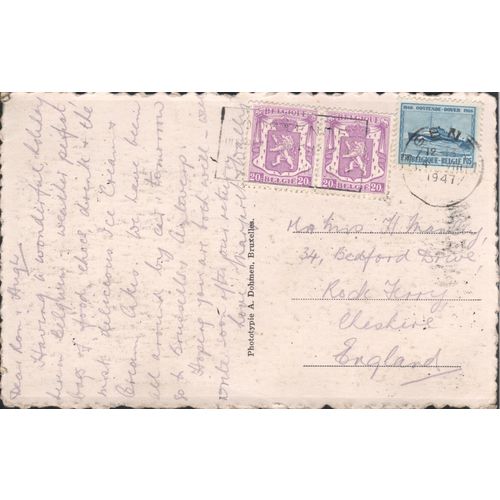 Belgium Postcard 1947 - Ostend - General View