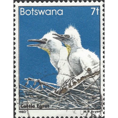 BOTSWANA, BIRD, Castle Egret, blue 1982, 7t, #2