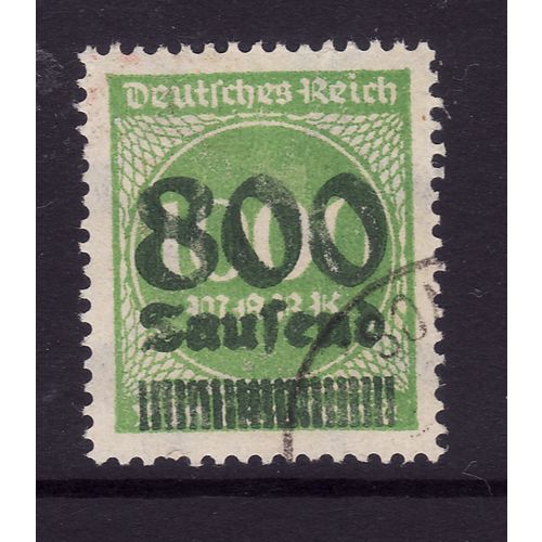 GERMANY 1923 800T on 1000M YELLOW GREEN SG 301 FINE USED#4