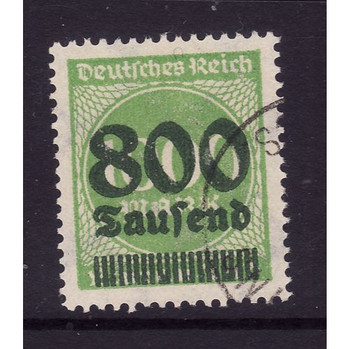 GERMANY 1923 800T on 1000M YELLOW GREEN SG 301 FINE USED#5