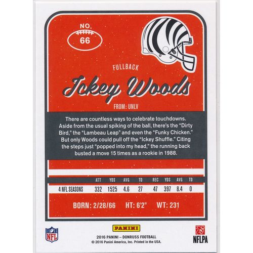 2016 Donruss Football 66 Ickey Woods Cincinnati Bengals