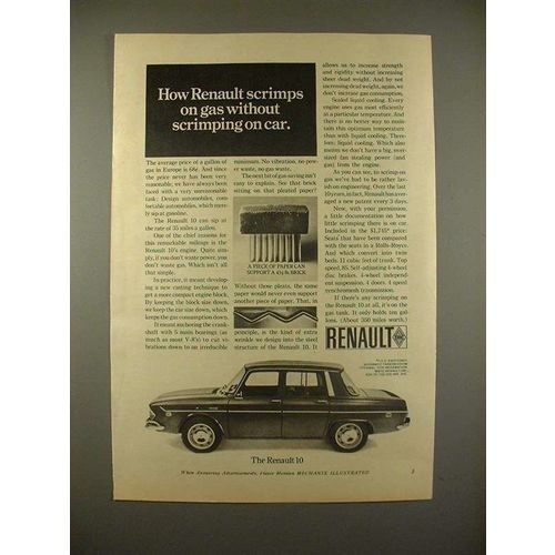 1968 Renault 10 Car Ad - Without Scrimping on Car