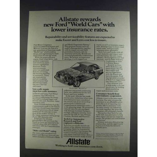 1980 Allstate Insurance Ad - Ford World Cars