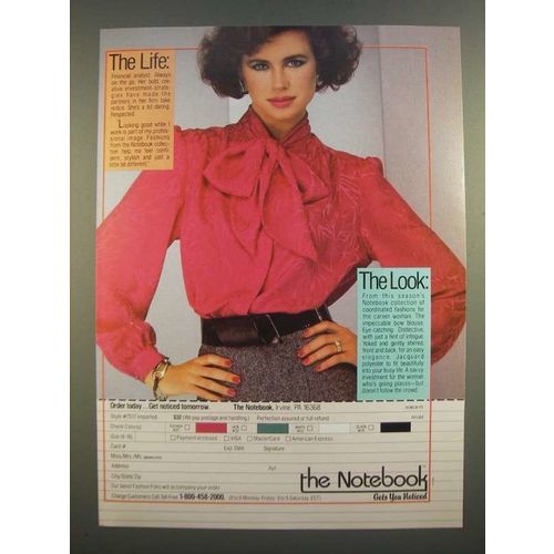 1986 The Notebook Bow Blouse #7517 Ad - The Life