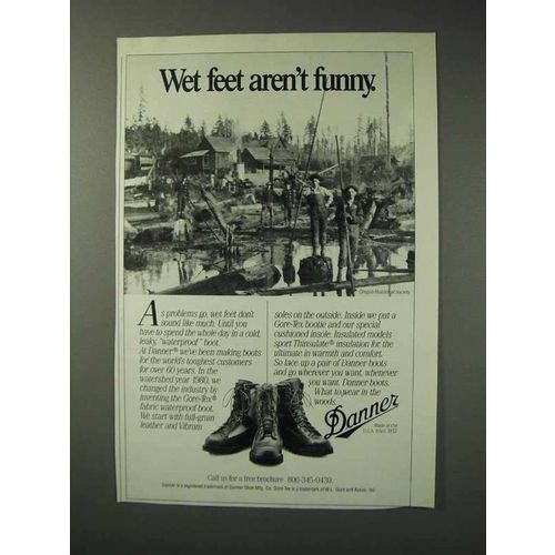 1993 Danner Boots Ad - Wet Feet Aren't Funny