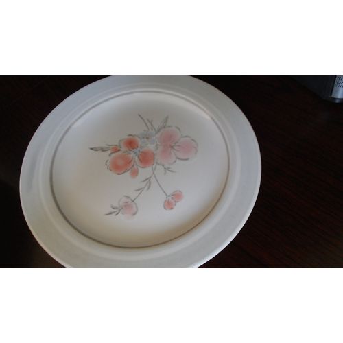 Vintage Galleria Stoneware Flower Floral Pink Gray Bread Plates - Mint
