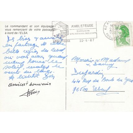 L'Elsa tourist passenger Boat Postcard posted 1987 VGC