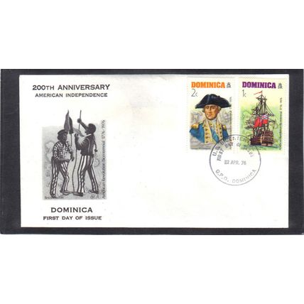 FDC Int'l Dominica Honoring USA Bicentennial (Cachet-U/A) CV01044