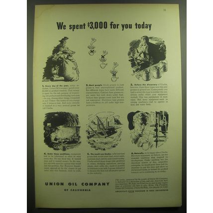 1946 Union Oil Company Ad - We spent $3,000 for you today