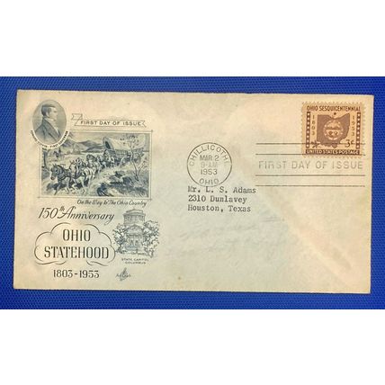 ZAYIX - United States FDC 1018 Art Craft - 150th Anniv. Ohio Statehood