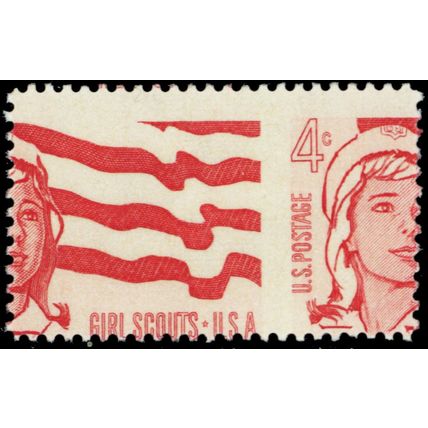 1199, Mint NH 4¢ Girl Scouts Large Misperf Error * Stuart Katz