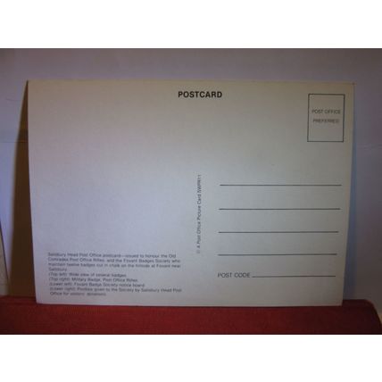 FOVANT BADGES, nr.SALISBURY, Wilts unused postcard Post Office Rifles 1980 (A) =