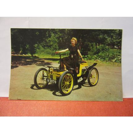 1898 decauville 'voiturelle' French, veteran car unused postcard dated 1968 =