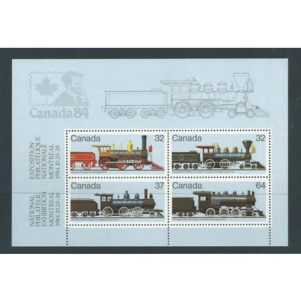 canada mnh sgms1136 sg ms1136 trains locomotives set miniature sheet