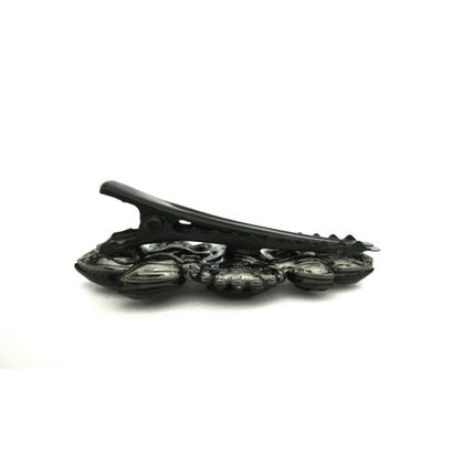 Smaller chuncky black metal black crystal hair pin alligator clip