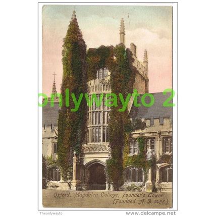 OXFORD, MAGDALEN COLLEGE, FOUNDERS TOWER, OXFON, ENGLAND, Postcard, 1900/10s?