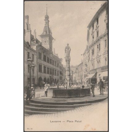 Place Palud, Lausanne, 1909 - CPA