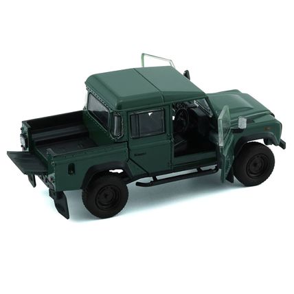Land Rover Defender 110 Pickup Truck Green with Extra Wheels 1/64 Diecast Mod...
