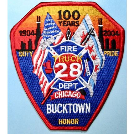 Chicago FD, Truck 28. 4.5"X4". PP87.