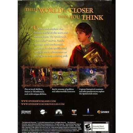 The Spiderwick Chronicles (PC-DVD, 2008) for Windows XP/Vista -NEW DVD in SLEEVE